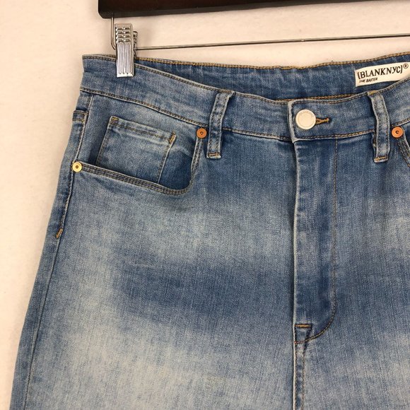 BlankNYC Women's Size 30 The Baxter Ribcage Straight Leg High-Rise Blue Jeans - Picture 9 of 15